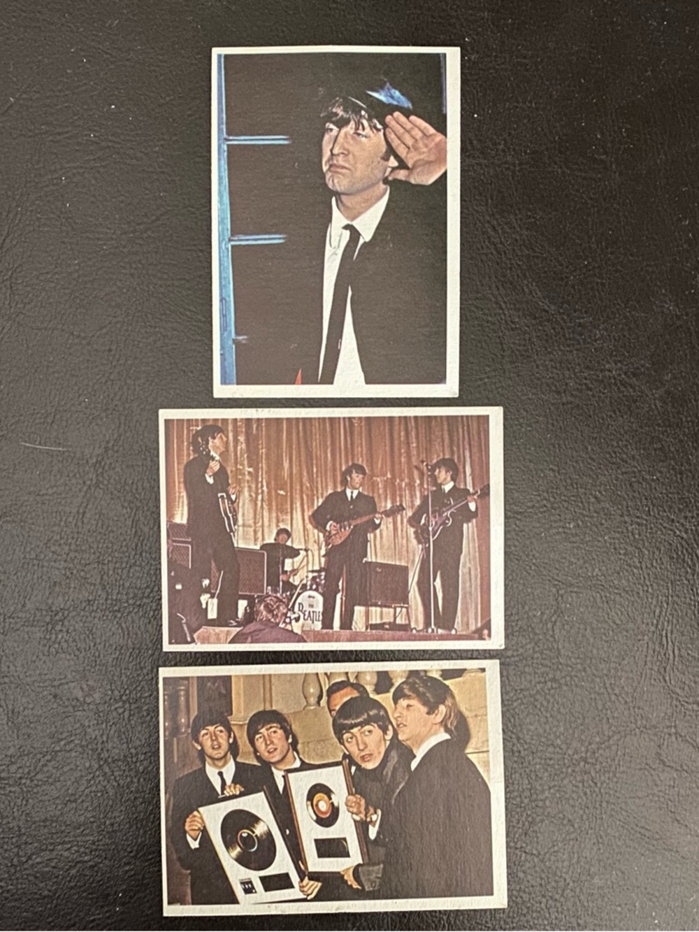 Vintage The Beatles Photo Card Trio - Black, White, Brown Tones